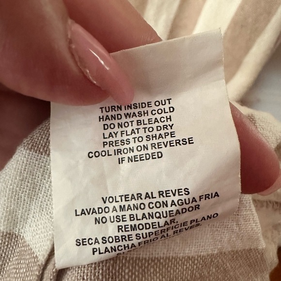 Coco + Jaimeson White And Tan Striped Tie Waist Linen Romper - Picture 11 of 11